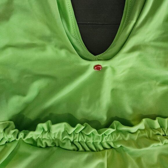 Red Carter Women's Lime Green Ruffle Cutout Side One Piece Swimsuit - Picture 9 of 11